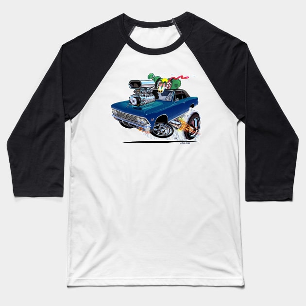 Vince Crains BLUE 1966 Chevelle Super Sport Baseball T-Shirt by vincecrain